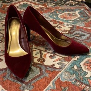 Burgundy Velvet Old Navy Heels, Size 9